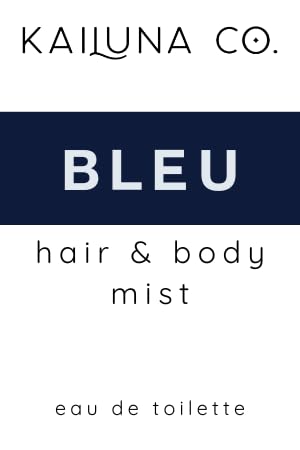 Bleu for Men Natural Hair & Body Mist Spray, Pure Essential and Fragrance Oils, Alcohol-Free, Handmade in California, 0.5Fl Oz