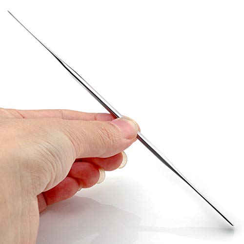 5Pcs Makeup Spatula tool metal Set Professional Beauty Stainless Steel Cosmetics Mixer Long Metal Spatula Depotting Mixing Tool (#1)