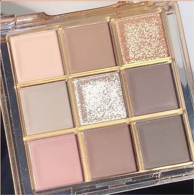Kayswang eye shadow 9 colors eyeshadow palette eyeshadow stick eye shadow palette makeup Eyeshadow brush glitter Eyeshadow primer cream long lasting waterproof (pink grey)