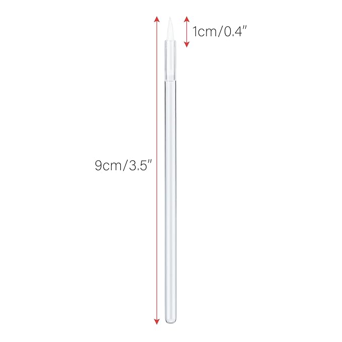 G2PLUS 100PCS Disposable Liner Brushes, Eyebrow and Liner Brush Applicator, Cosmetic Eye Wands for Lip Liners, Eye Makeup, Eyelashes and Detail Painting (Crystal Transparent)