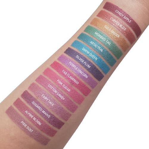 Aromi Metallic Matte Liquid Lipstick - Pink Lip Color for Women, Shimmery Finish, Long-Lasting, Waterproof Handmade (Cotton Candy)