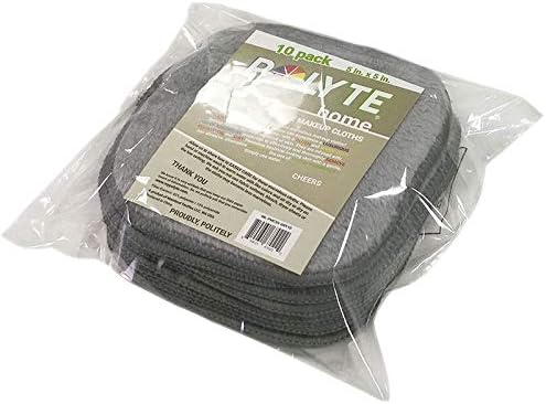 Polyte Premium Hypoallergenic Microfiber Fleece Makeup Remover and Facial Cleansing Cloth, 5 x 5 in, 10 Pack (Gray)