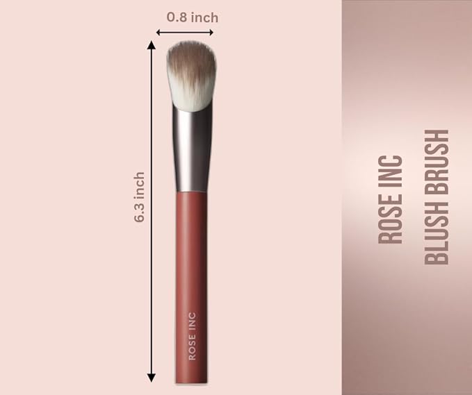 Rose Inc Number 2 Angled Blush Brush - Vegan & Sustainable Makeup Brush for Precise Application