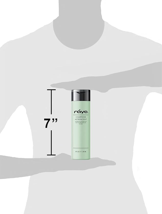 RAYA Camphor Astringent (204) - Facial Toner for Oily and Break-Out Skin, Dries Up Blemishes and Controls Excessive Oiliness, Made with Camphor and Eucalyptus, Skin Essence for Acne Prone Skin, 8 oz