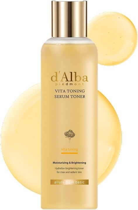 d'alba Piedmont White Truffle Vita Toning Serum Toner, Glass Skin with Double Vitamin Skincare, Face Moisturizer, (6.08fl. oz)