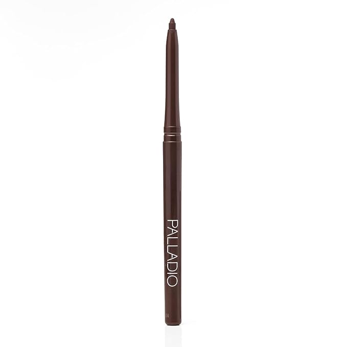 Palladio Retractable Waterproof Eyeliner, Richly Pigmented Color and Creamy, Slip Twist Up Pencil Eye Liner, Smudge Proof Long Lasting Application, All Day Wear, No Sharpener Required, Black Brown