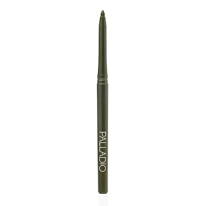 Palladio Retractable Waterproof Eyeliner, Richly Pigmented Color and Creamy, Slip Twist Up Pencil Eye Liner, Smudge Proof Long Lasting Application, All Day Wear, No Sharpener Required, Olive