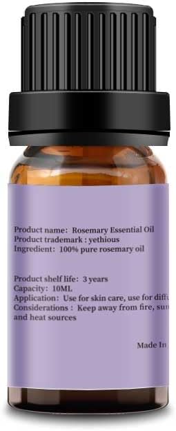 yethious Rosemary Oil for Hair Rosemary Essential Oil for Diffuser, Soap Candle Making 10ML