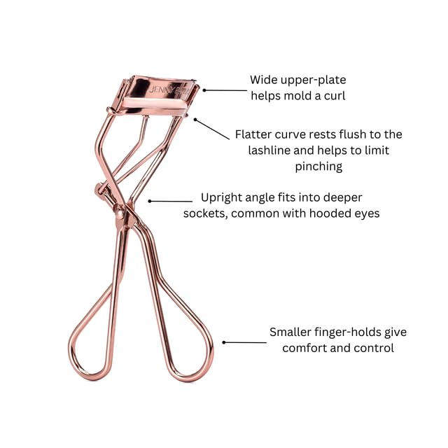 Jenny Patinkin The Big Reveal Eyelash Curler for Hooded Eyes, Deep Set Eyes – Precision & Professional Eyelash Curler for Difficult Eye Shapes with Replacement Silicone Pad, Nickel Free