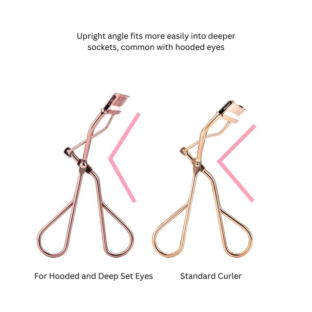 Jenny Patinkin The Big Reveal Eyelash Curler for Hooded Eyes, Deep Set Eyes – Precision & Professional Eyelash Curler for Difficult Eye Shapes with Replacement Silicone Pad, Nickel Free