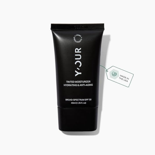 Y’OUR Tinted Moisturizer: Hydrating & Anti-Aging Tinted SPF 30, UV Protection Makeup; Sheer to Medium, Buildable Coverage; Oil-Free for Dry, Oily & Combination Skin. Made in USA. 1.35 fl. oz (Deep)