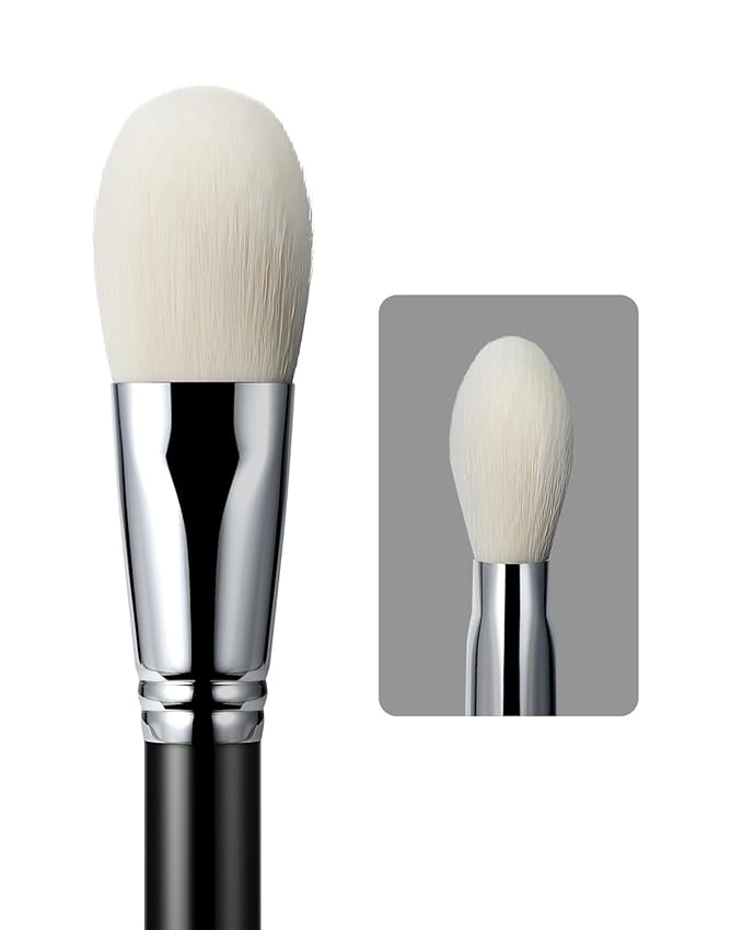 Blush Brush Setting Powder Liquid Blush Bronzer Brush for Ceram Loose Powder and Liquid Blush for Makeup Cheeks Synthetic Bristles Black (F633)