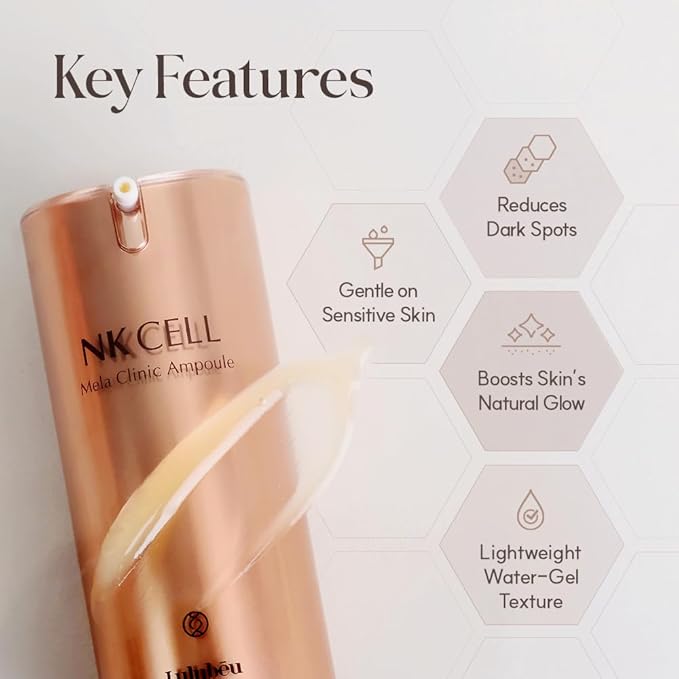 Mela Clinic Ampoule with NK Cell Technology, Skin Tone Care Serum with Tranexamic Acid, Glutathione & Bisabolol, 0.5 fl oz