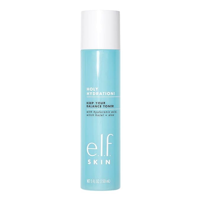 e.l.f. Keep Your Balance Toner, Gentle, Refreshing, Anti-Inflammatory, Removes Makeup & Impurities, Hydrates, Cleanses, Soothes, Infused with Hyaluronic Acid, Witch Hazel and Aloe, 5.072 Fl Oz
