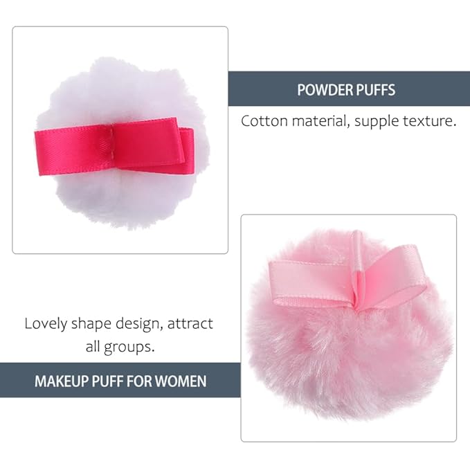 Round Makeup Powder Foundation Puffs: Fluffy Cosmetic Loose Powder Pad Women Girl Beauty Powder Puffs Makeup Tools 6pcs