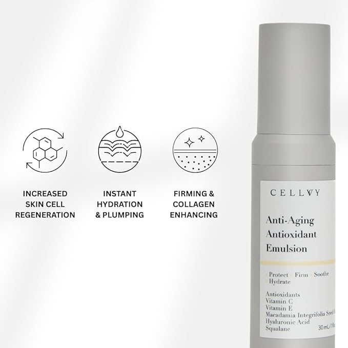 Anti-Aging Antioxidant Emulsion with Hyaluronic Acid, Vitamin C & E, Korean Taiwanese Skincare, Firming & Hydrating Face Lotion, Smooths Fine Lines & Wrinkles and Boosts Collagen Production