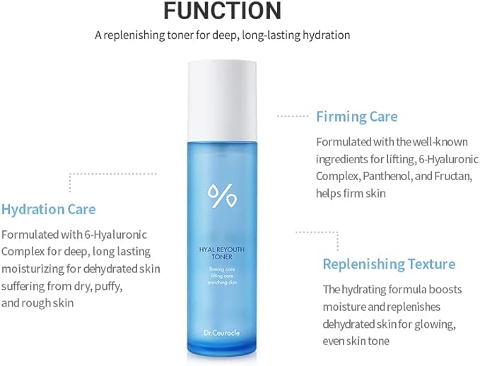 Dr.Ceuracle by leegeehaam Hyal Reyouth Toner (120ml / 4.05 fl. oz.) - Quick Absorbing and Hydration Boosting Facial Serum with Hyaluronic Acid, Panthenol for All Skin Types