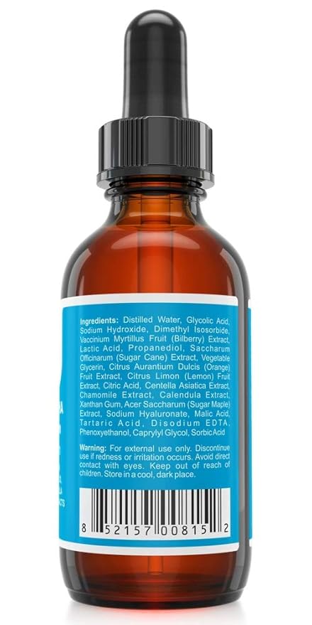 QRxLabs 15% Glycolic Acid Face Serum - 1 Fl Oz - Brightening Serum & Exfoliating Treatment - Skin Care for Dark Spots, Fine Lines & Wrinkles