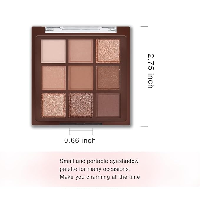 Neutral Nude Brown Smokey Eye Eyeshadow Palette Makeup, Matte & Shimmer Rose Gold Bronze Cream Eyeshadow Palette,Highly Pigmented Natural Eyeshadow for Eyes Long Lasting Naturing-Looking A-04
