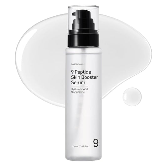 TOSOWOONG 9 Peptide Skin Booster Serum, Niacinamide & Hyaluronic Acid Skin Renewal Boosting Facial Essence for All Skin Types, Korean Skin Care, Paraben Free, 150ml, 5.07 fl.oz.