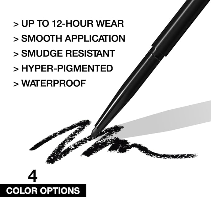 evpct Black Eyeliner Pencils for Eyes, Black Colored Eye Liner Pencil Makeup Waterproof Smudge Proof, Colored Gel Waterline Eyeliner Liquid, Face Eye Paint Stick Lipstick Pen Halloween Makeup