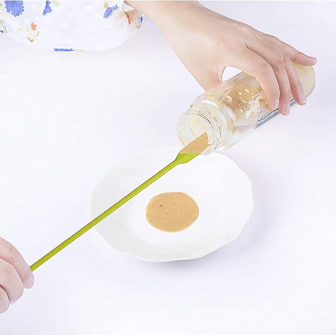 Mini Spatula Silicone Spatula Set - 4pcs Small Makeup Scrapers for Cosmetics, Reusable Beauty Tiny Tools, Thin Jar Scraper, Get the Last of the Makeup Out of the Bottle(Green)