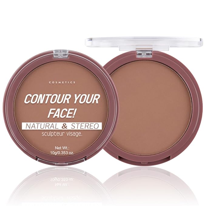 Natural Matte Neutral Brown Cream Contour Palette – Lightweight, Blendable Monochrome Powder, Base for All Skin Tones, Face Makeup for Women & Men, Vegan,Cruelty-Free, Paleta de Contorno en Crema Mate