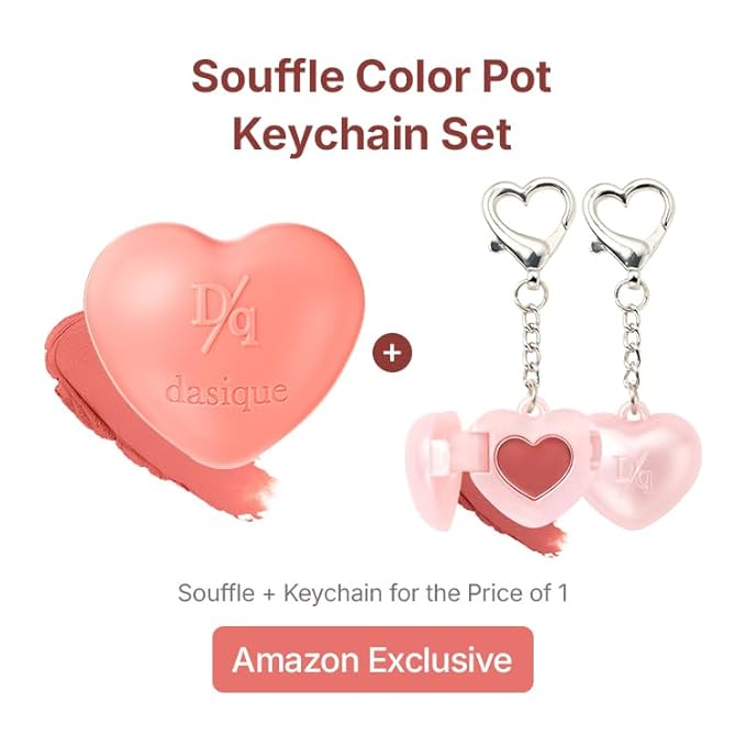 Dasique Souffle Color Pot Special Set #02 Pomelo Pudding - Makeup Blush, Buildable Silky-Smooth Texture, Built-In Mini Brush, Multi-Use For Cheek and Lip