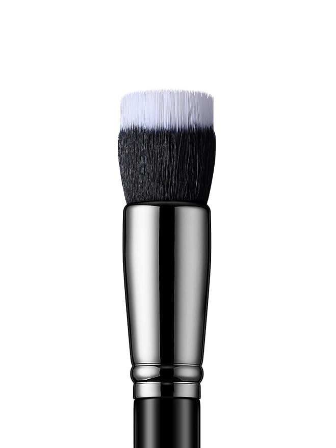Stippling brush, EIGSHOWBEAUTY Stipple Makeup Brush Duo Fiber Wood Handle Perfect for Foundation, Blending, Powder, Highlight, Cream, Blush, Mineral Makeup (F611)