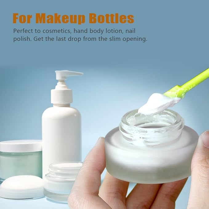 Silicone Spatula Set (6Pcs) - Mini Scraper Tool for Beauty & Food (Reach Every Last Drop - Multi-Size Spatulas for Makeup Jars, Lotion Bottles & Kitchen Containers)