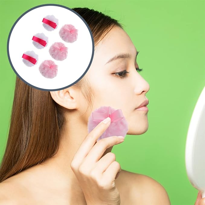 Round Makeup Powder Foundation Puffs: Fluffy Cosmetic Loose Powder Pad Women Girl Beauty Powder Puffs Makeup Tools 6pcs