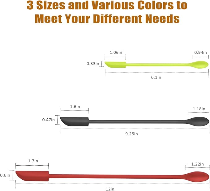 Silicone Spatula Set 6Pcs - Mini Scraper Tool for Beauty & Food (Reach Every Last Drop - Multi-Size Spatulas for Makeup Jars, Lotion Bottles & Kitchen Containers)