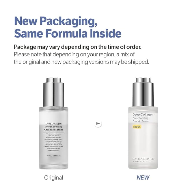 SUNGBOON EDITOR Deep Collagen Power Boosting Cream In Serum | Collagen & Niacinamide Face Serum for Women | Hydrating for Sensitive Skin | Glass Skin Korean Skincare