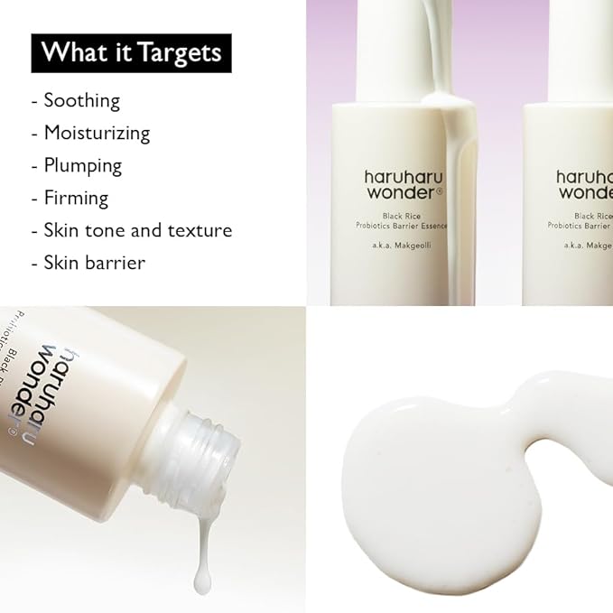 haruharu wonder Black Rice Probiotics Barrier Essence 4.05 fl. oz., Essence Toner to Strengthen Skin Barrier with Ceramides, Fermented Ingredients, Soothing, Moisturizing, Plumping, White