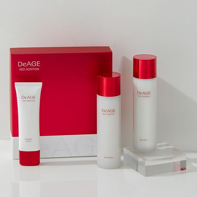 CHARMZONE DeAge Red Addition Classic Skin Care Set (New Version) β 3-Piece Anti-Aging Kit with Toner, Emulsion & Cream β Red Wine, Pomegranate & Tomato for Hydration, Firming & Radiance