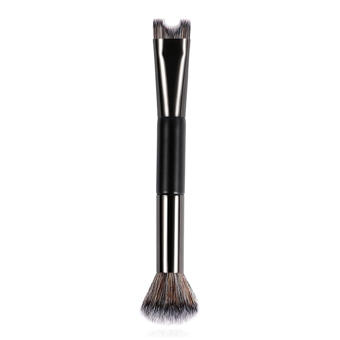 2 in 1 Nose Contour Brush, Dual-Ended U-Shaped Nose Sculpting & Blush Brush Precision Fluffy Contouring Brushes Perfect Defining Angled Cheek Bones, Highlight, Powder, Contour, Makeup Beginners