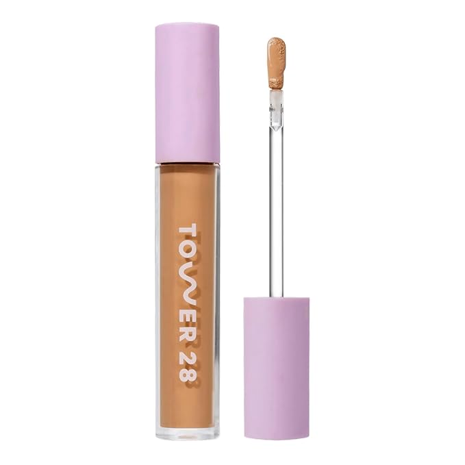 Tower 28 Beauty Swipe Serum Concealer - Hydrating Buildable Medium-Coverage Concealer with Skincare Benefits for Sensitive Skin - Shade 12 PALI, Tan with Neutral Undertones, 0.22 Fl Oz