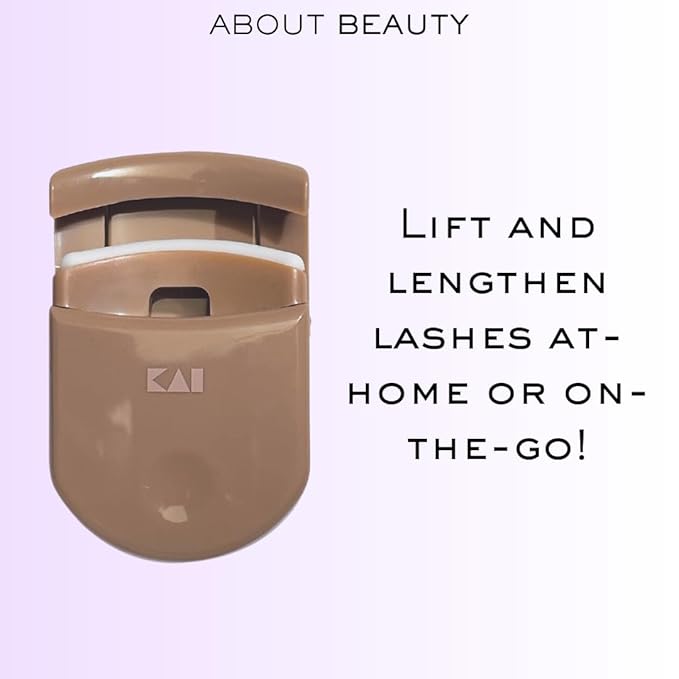 On-The-Go Compact Eyelash Curler, Includes 1 Replacement Pad, Portable Lash Curler Perfect for Travel Makeup, Ergonomic Design is Gentle on Lashes
