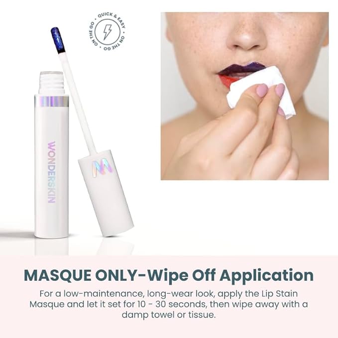 Wonderskin Wonder Blading All Day Lip Stain Peel Off Masque - Long Lasting, Waterproof and Transfer Proof Pink Lip Tint, Matte Finish Peel Off Makeup (Glamorous Masque)