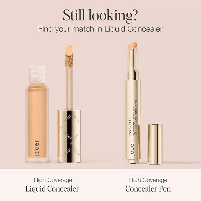 Jouer Essential High Coverage Liquid Concealer - Brightening Concealer - Color Corrector for Under Eye Dark Circles, Spot Coverage, and Eye Primer - Soft Matte Finish, Macaron