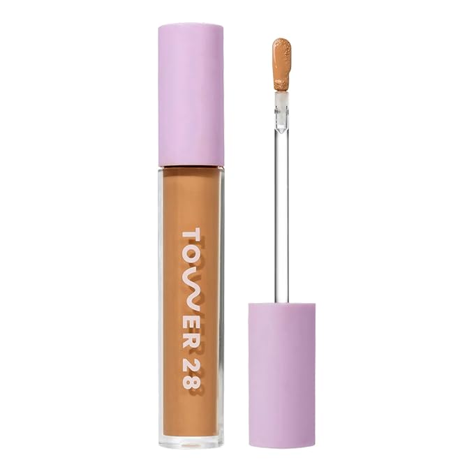 Tower 28 Beauty Swipe Serum Concealer - Hydrating Buildable Medium-Coverage Concealer with Skincare Benefits for Sensitive Skin - Shade 13 PLAYA, Tan with Warm Undertones, 0.22 Fl Oz