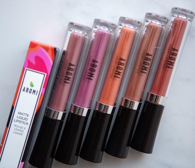 Aromi Matte Liquid Lipstick | Brown Nutmeg Lip Color, Long Wear, Transfer Proof, Paraben, Phthalate, + Gluten Free, Waterproof, Waterproof, Vegan (Dark Caramel)