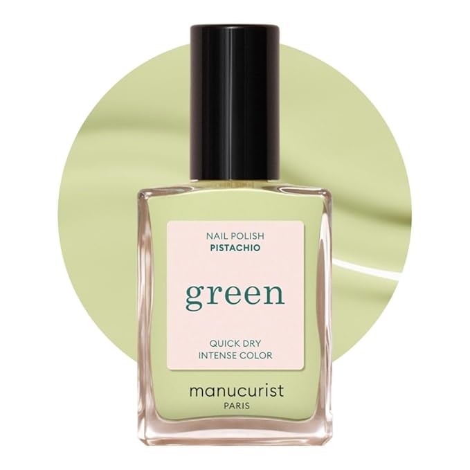 Manucurist Green Pastel Nail Polish Pistachio Green - Classic Natural 9-Free, Plant-Based and Vegan -Made in France