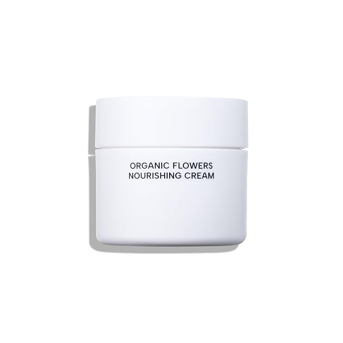 Whamisa Organic Flowers Nourishing Cream, 95.2% Organic, Waterless Formula, Fermented Postbiotic for Deep Hydration & Soothing, Moisturizing (50ml)