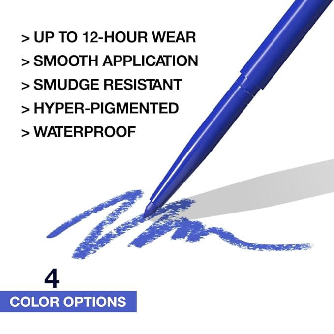 evpct Blue Eyeliner Pencils for Eyes, Royal Blue Colored Eye Liner Pencil Makeup Waterproof Smudge Proof, Colored Gel Waterline Eyeliner Liquid, Face Paint Stick Lipstick Pen Halloween Makeup