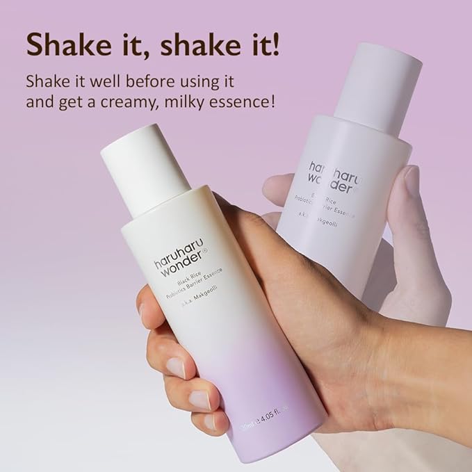 haruharu wonder Black Rice Probiotics Barrier Essence 4.05 fl. oz., Essence Toner to Strengthen Skin Barrier with Ceramides, Fermented Ingredients, Soothing, Moisturizing, Plumping, White