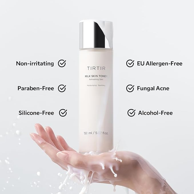 TIRTIR Milk Skin Rice Toner | Deep Moisturizing, Hydrating Toner for face, Niacinamide, Ceramide, Rice Bran Extract, Nature-Oriented Ingredients for Korean Skin Care, Vegan, 1.69 Fl Oz