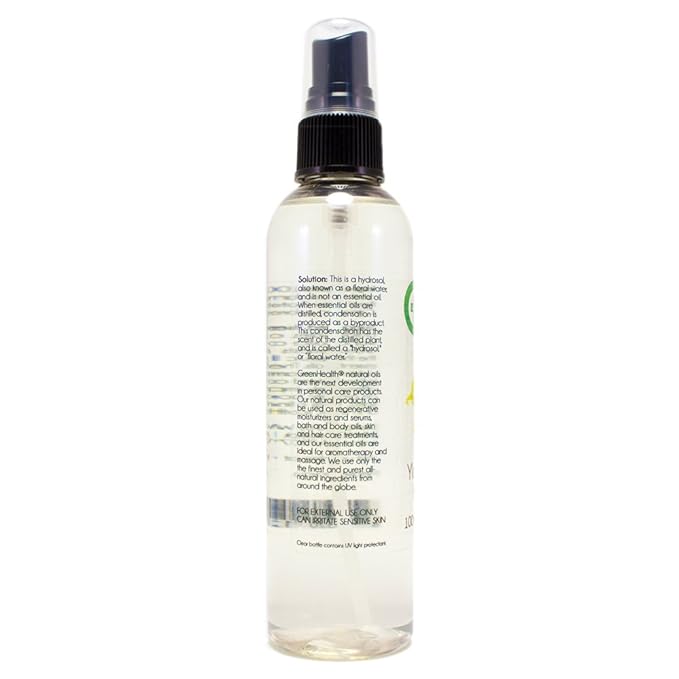 Ylang Ylang Hydrosol - 4 fl oz Plastic Bottle w/Black Spray Cap - 100% natural - GreenHealth