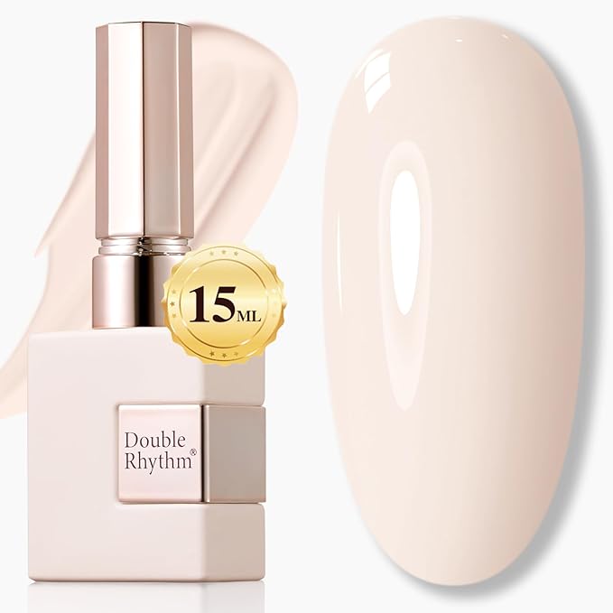 Double Rhythm 15ML Gel Polish Pure Sheer Same Color Same Bottle Soak Off Gel Polish Art Manicure Salon DIY at Home for Women (Cream White-A1480)