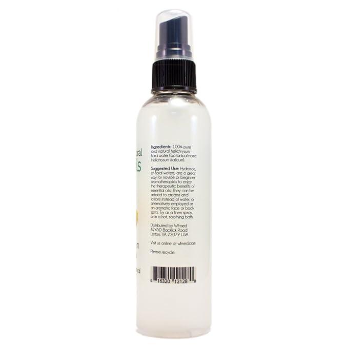 GreenHealth Helichrysum Hydrosol (Floral Water) - 4 fl oz Plastic Bottle w/Black Spray Cap